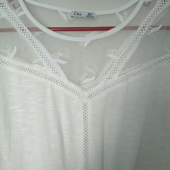 Dex tie bottom lace detailed white top - Picture 3 of 4